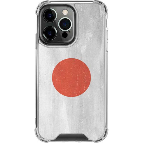 Japanese Flag Distressed iPhone 14 Pro Clear Case